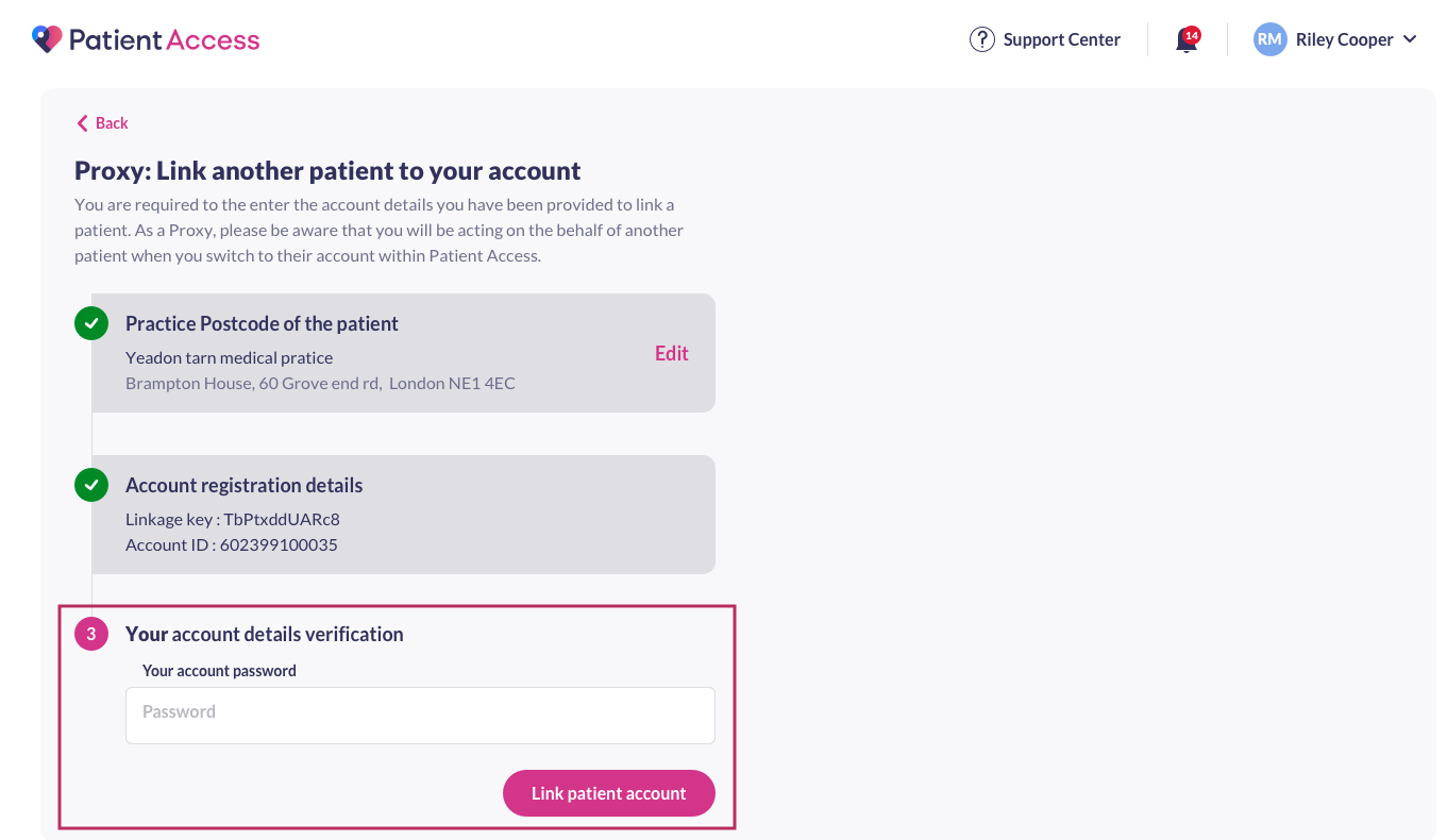 Getting set up as a proxy | Patient Access Support Portal